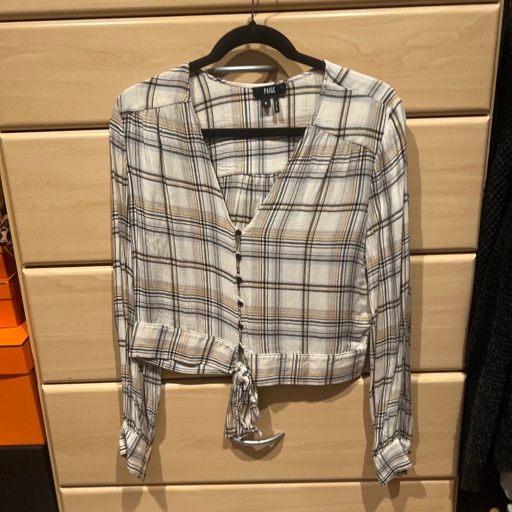 Paige Tie-Front Check Shirt